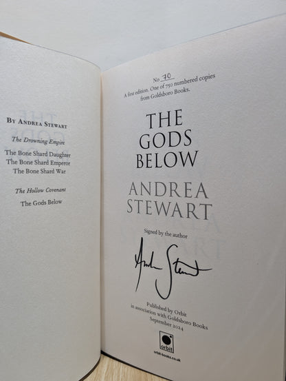 The Gods Below: Book One of the Hollow Covenant (Signed First Edition with sprayed edges)