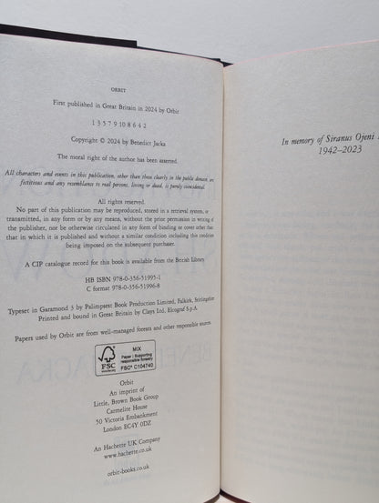 An Instruction In Shadow by Benedict Jacka (Signed First Edition with sprayed edges)