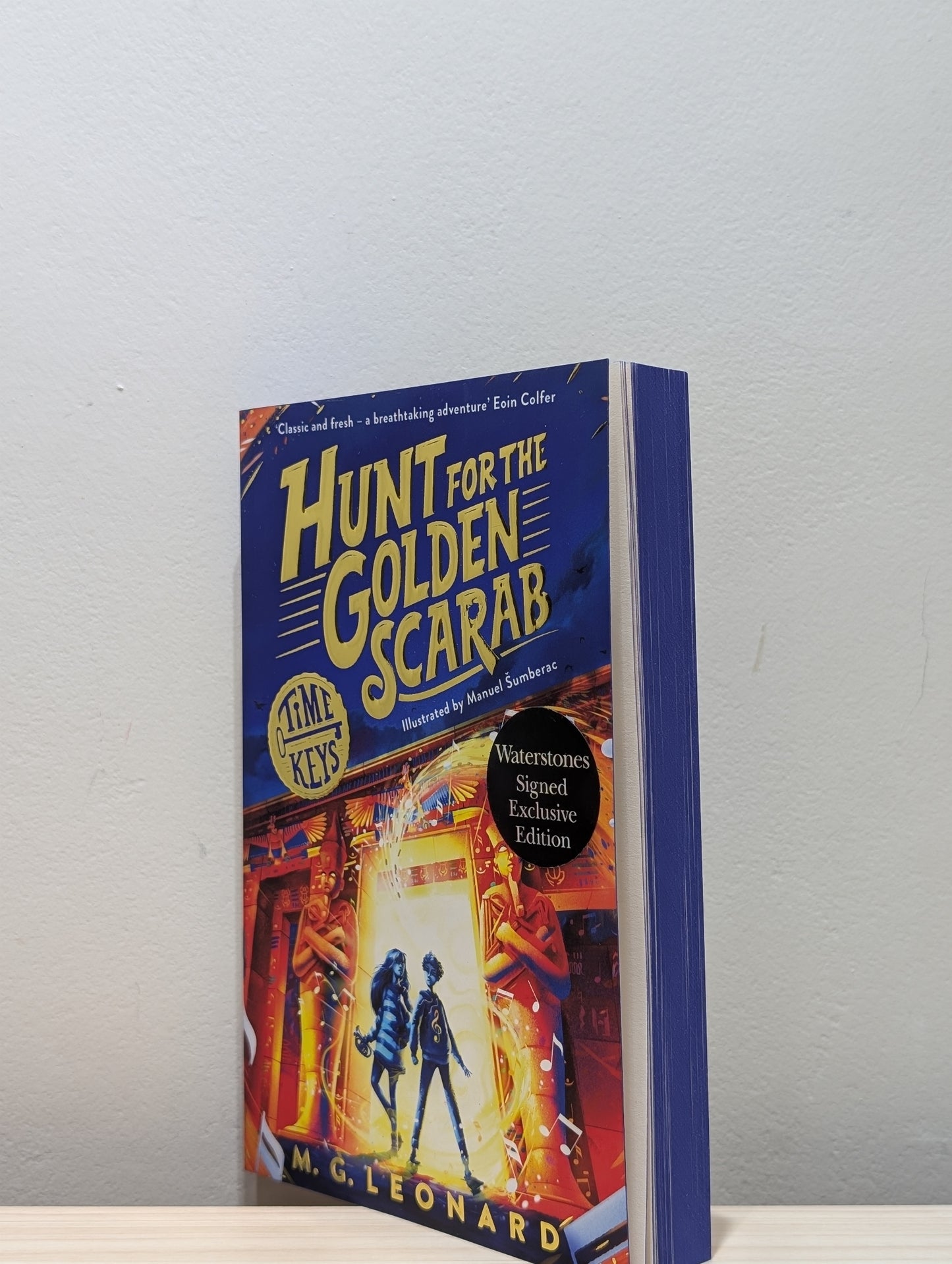 Hunt for the Golden Scarab: Time Keys book 1 (Signed Stamped First Edition with sprayed edges)