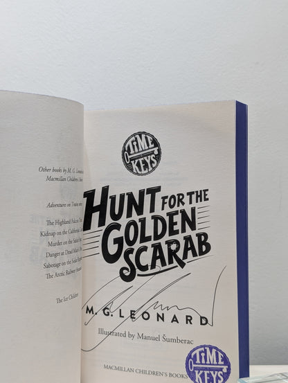 Hunt for the Golden Scarab: Time Keys book 1 (Signed Stamped First Edition with sprayed edges)