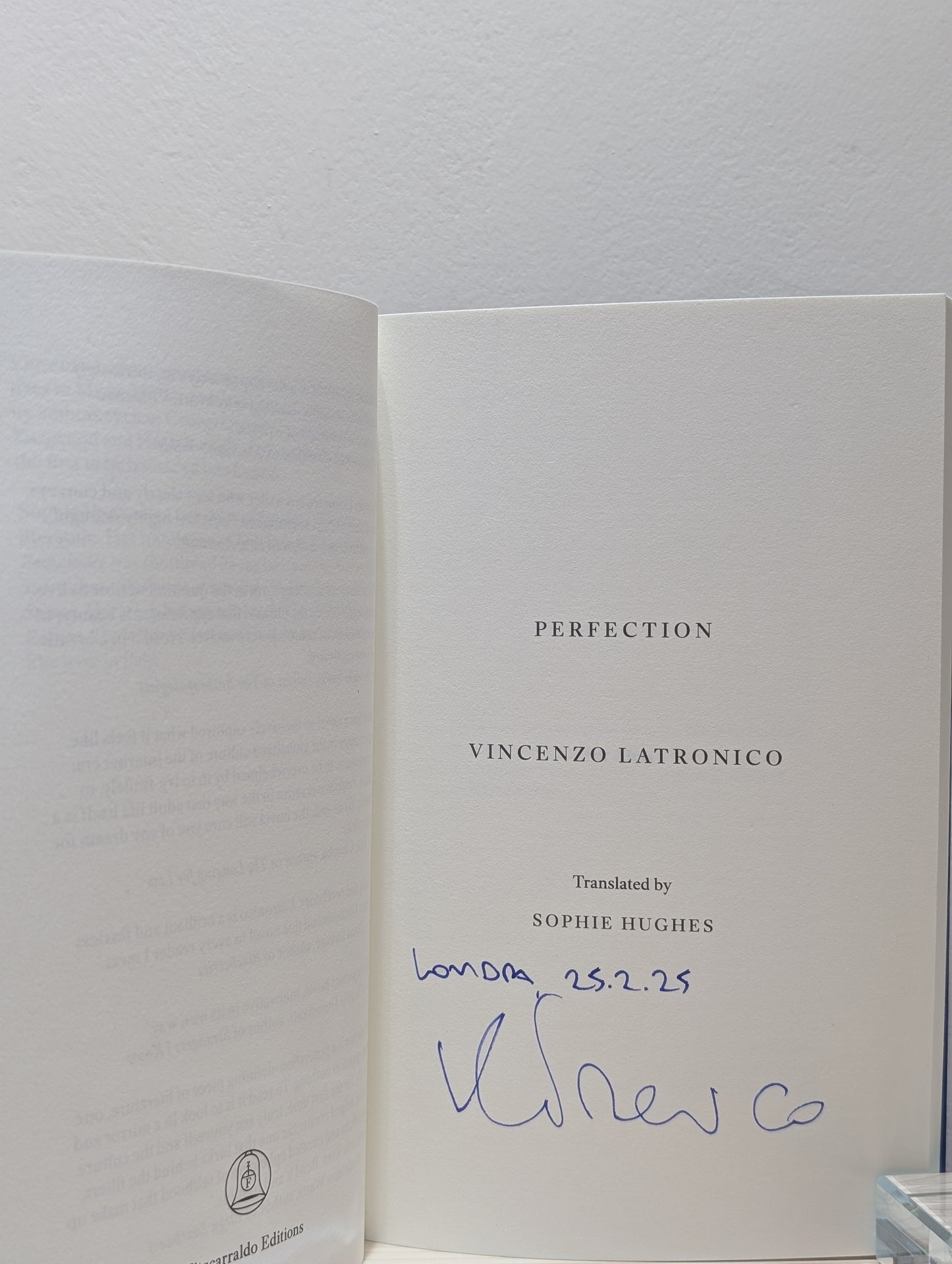 Perfection (Signed Dated Located First Edition)