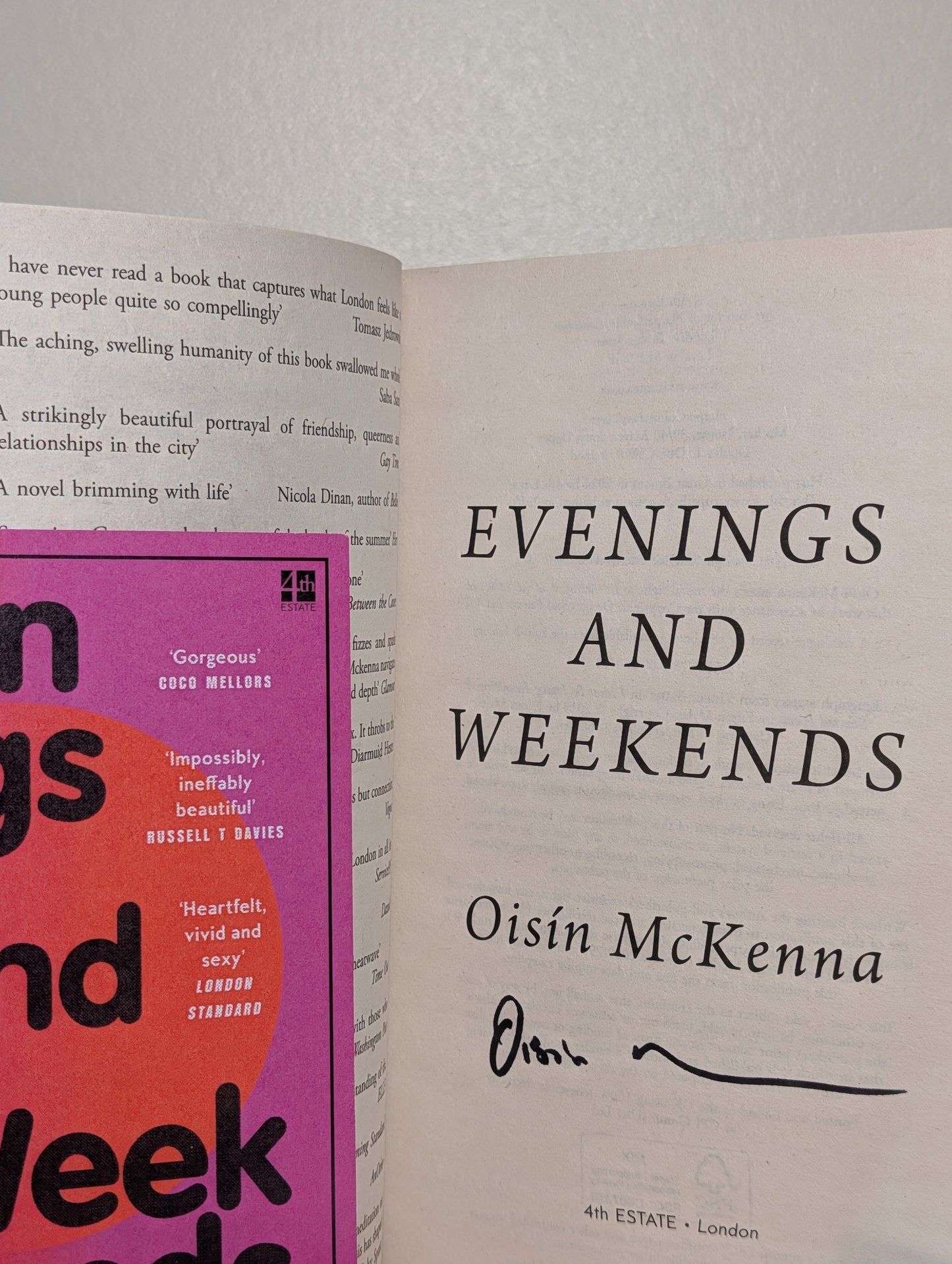 Evenings and Weekends by Oisín McKenna (Signed First Paperback Edition)