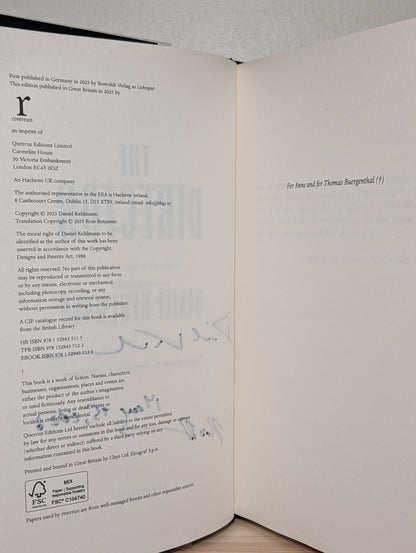 The Director by Daniel Kehlmann (Signed Dated First Edition)