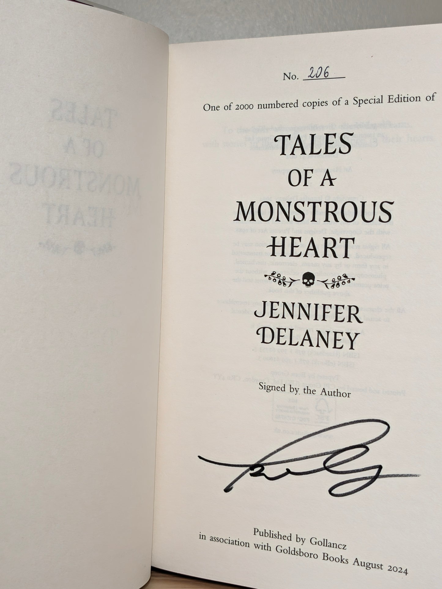 Tales of a Monstrous Heart; Tales of a Deadly Devotion; Tales of a Treacherous Fate (Signed Numbered Set with sprayed edges)