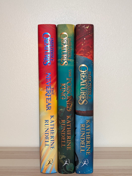 Impossible Creatures; Poisoned King; Neverfear by Katherine Rundell (Signed Set with sprayed edges)