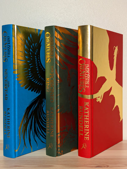 Impossible Creatures; Poisoned King; Neverfear by Katherine Rundell (Signed Set with foil on boards)