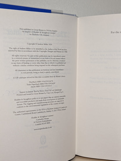 The Land in Winter by Andrew Miller (Signed Dated First Edition)