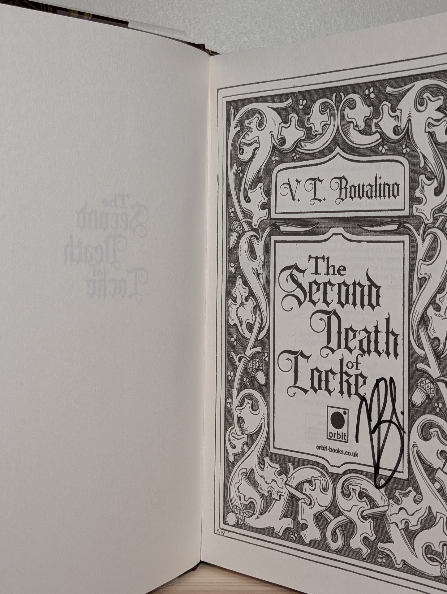 The Second Death of Locke by V.L. Bovalino (Signed First Edition)