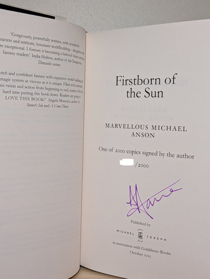 Firstborn of the Sun by Marvellous Michael Anson (Signed Numbered with sprayed edges)