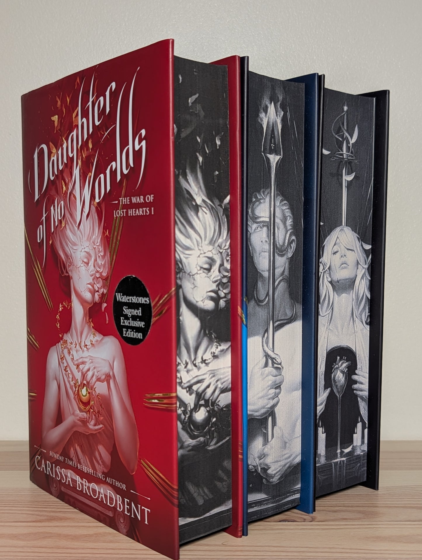 Daughter of No Worlds; Children of Fallen Gods; Mother of Death and Dawn (Signed Set with sprayed edges) - Fialta Books