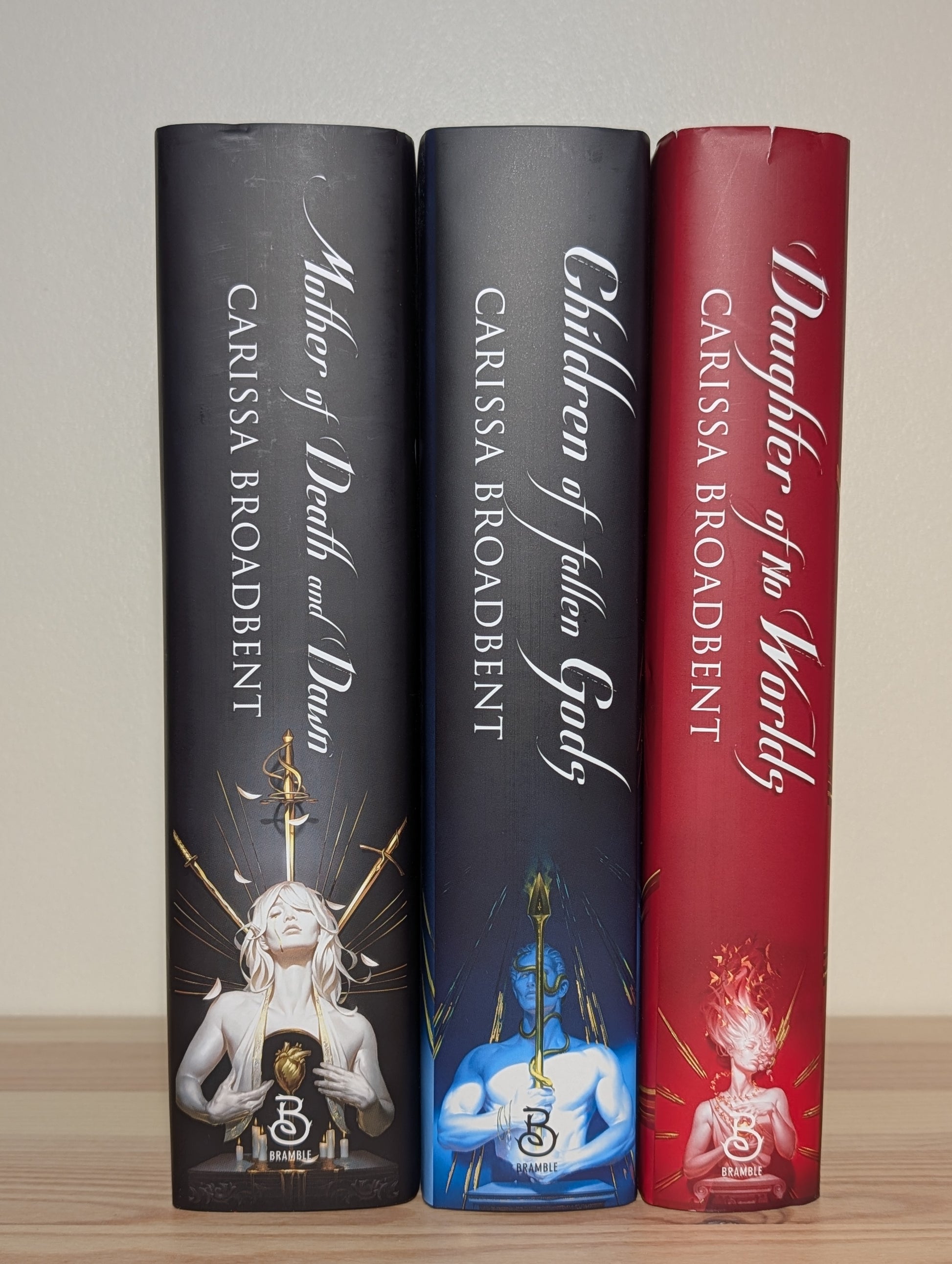 Daughter of No Worlds; Children of Fallen Gods; Mother of Death and Dawn (Signed Set with sprayed edges) - Fialta Books