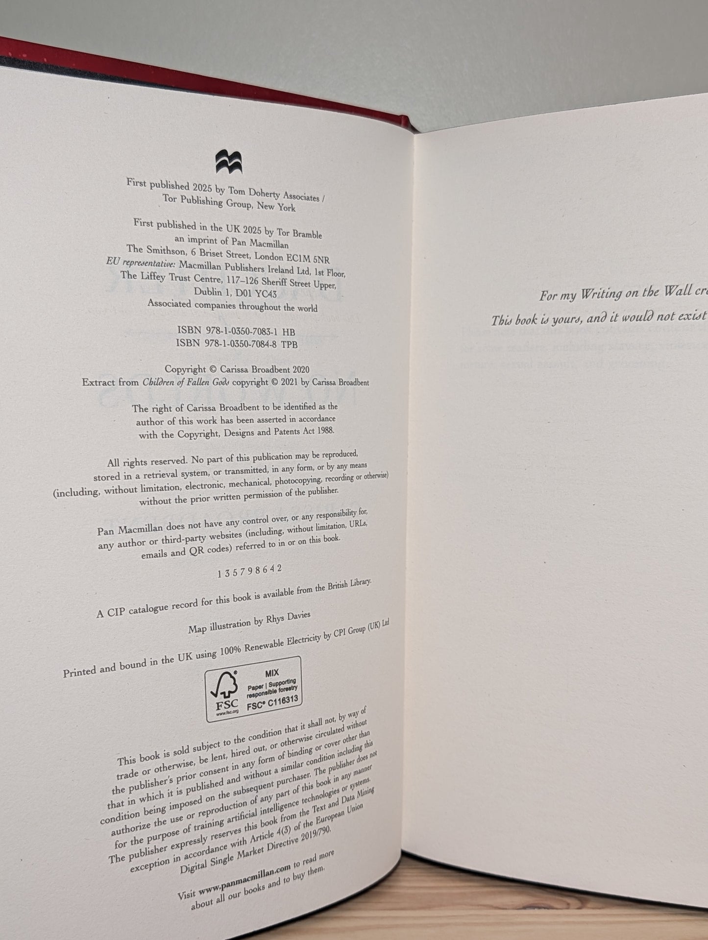 Daughter of No Worlds; Children of Fallen Gods; Mother of Death and Dawn (Signed Set with sprayed edges) - Fialta Books