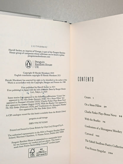 First Person Singular: Stories by Haruki Murakami (Signed)
