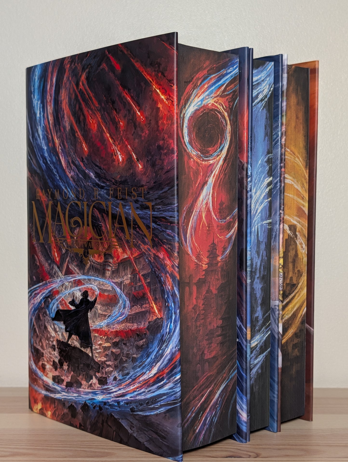 Riftwar Saga: Magician; Silverthorn; A Darkness at Sethanon by Raymond E. Feist (Signed Deluxe Edition with sprayed edges)