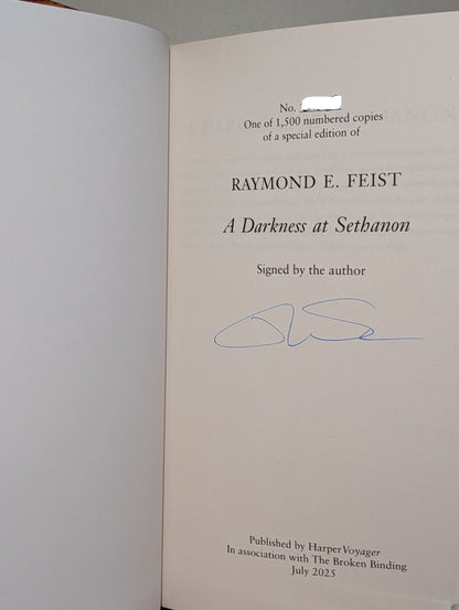 Riftwar Saga: Magician; Silverthorn; A Darkness at Sethanon by Raymond E. Feist (Signed Deluxe Edition with sprayed edges)