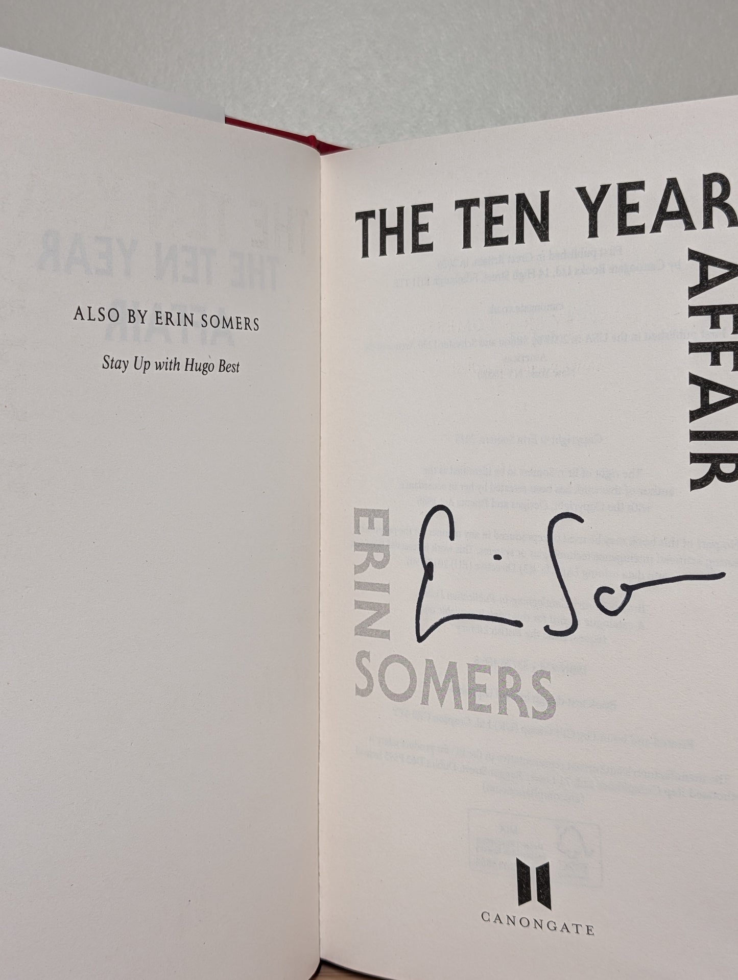 The Ten Year Affair by Erin Somers (Signed First Edition)