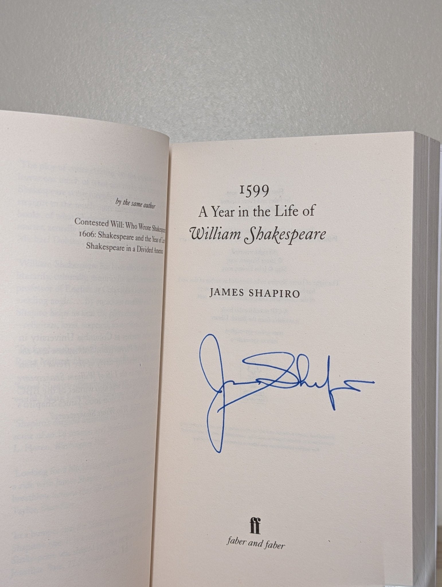 1599 by James Shapiro (Signed Softcover Edition) - Fialta Books