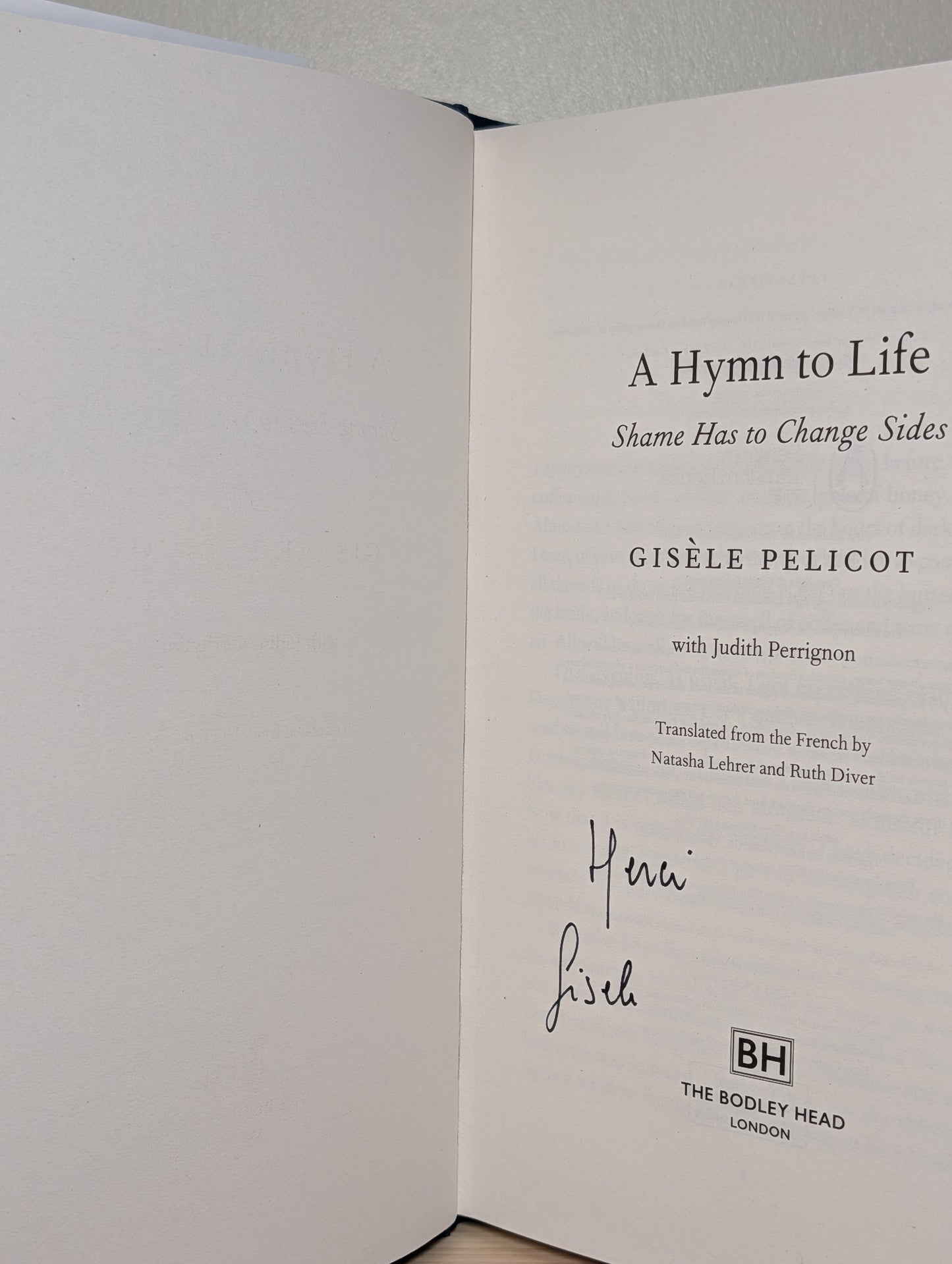 A Hymn to Life by Gisele Pelicot (Signed First Edition)