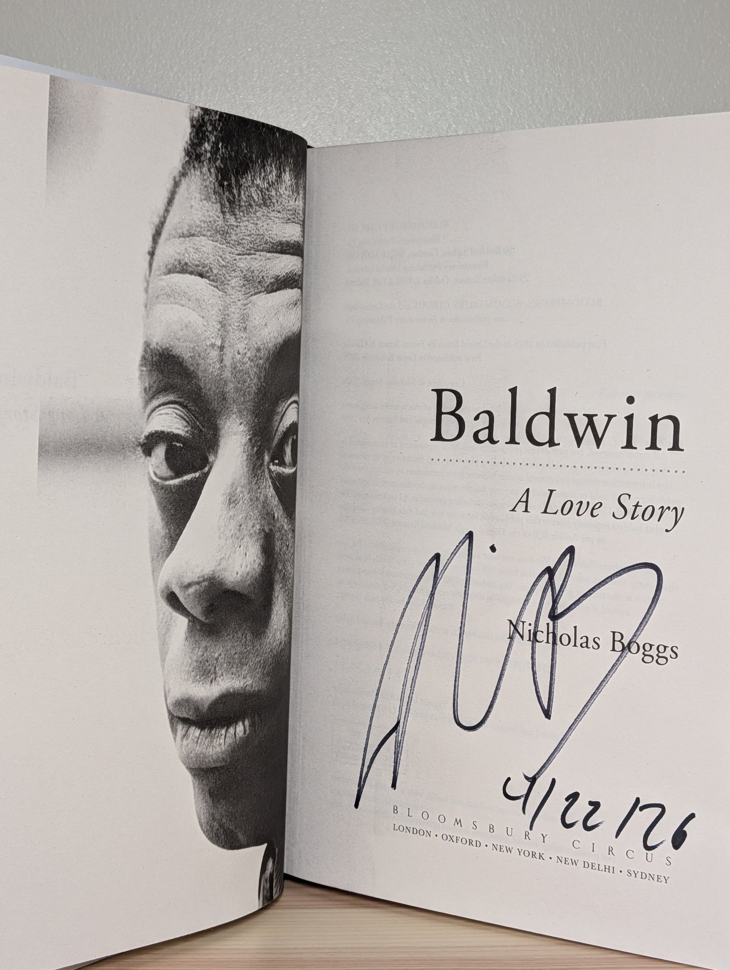 Baldwin: A Love Story by Nicholas Boggs (Signed Dated First Edition)