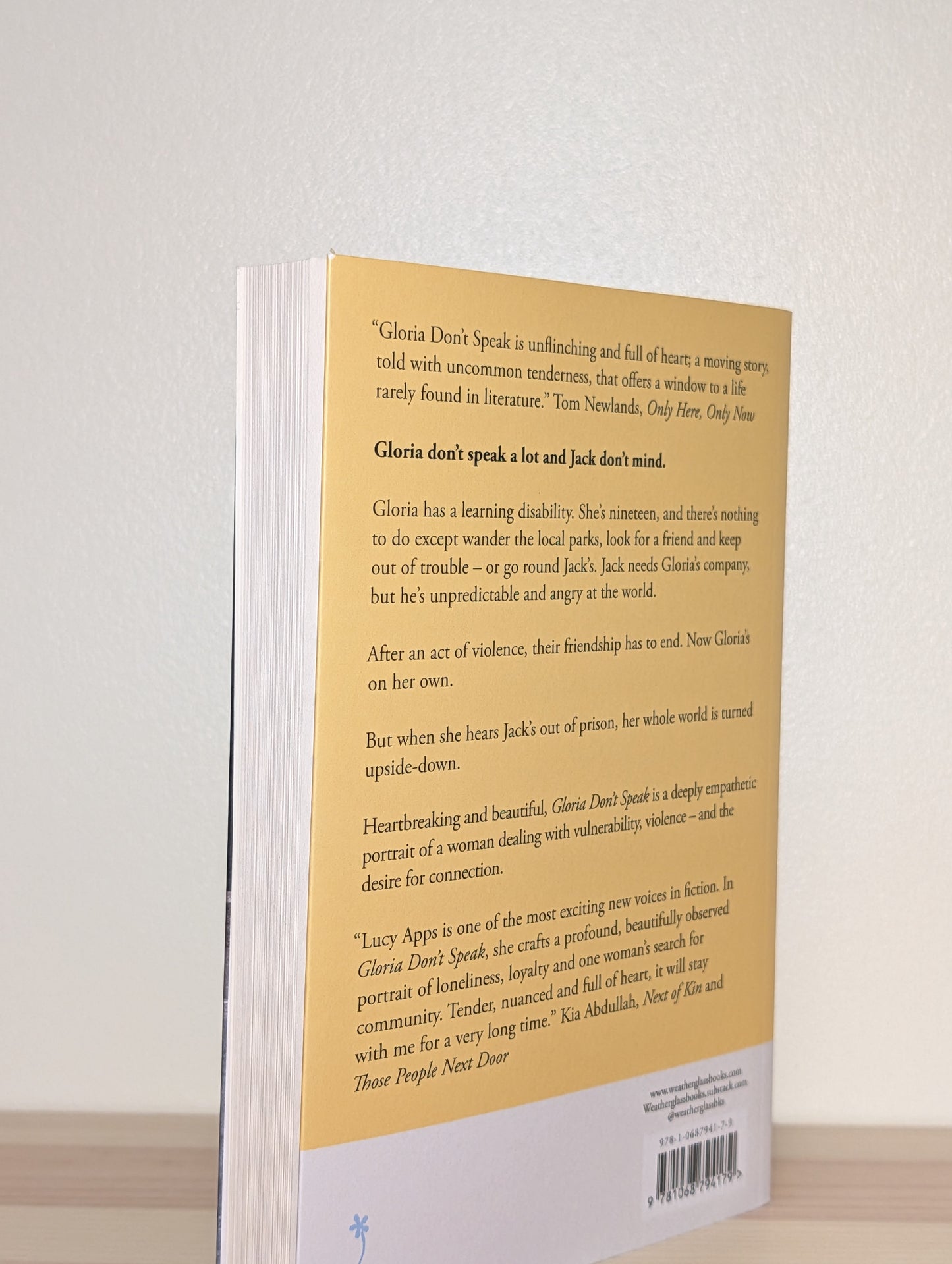 Gloria Don't Speak by Lucy Apps (Signed First Edition)