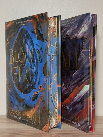 Of Blood And Fire and The Fall by Ryan Cahill (Signed Numbered Set with sprayed edges)