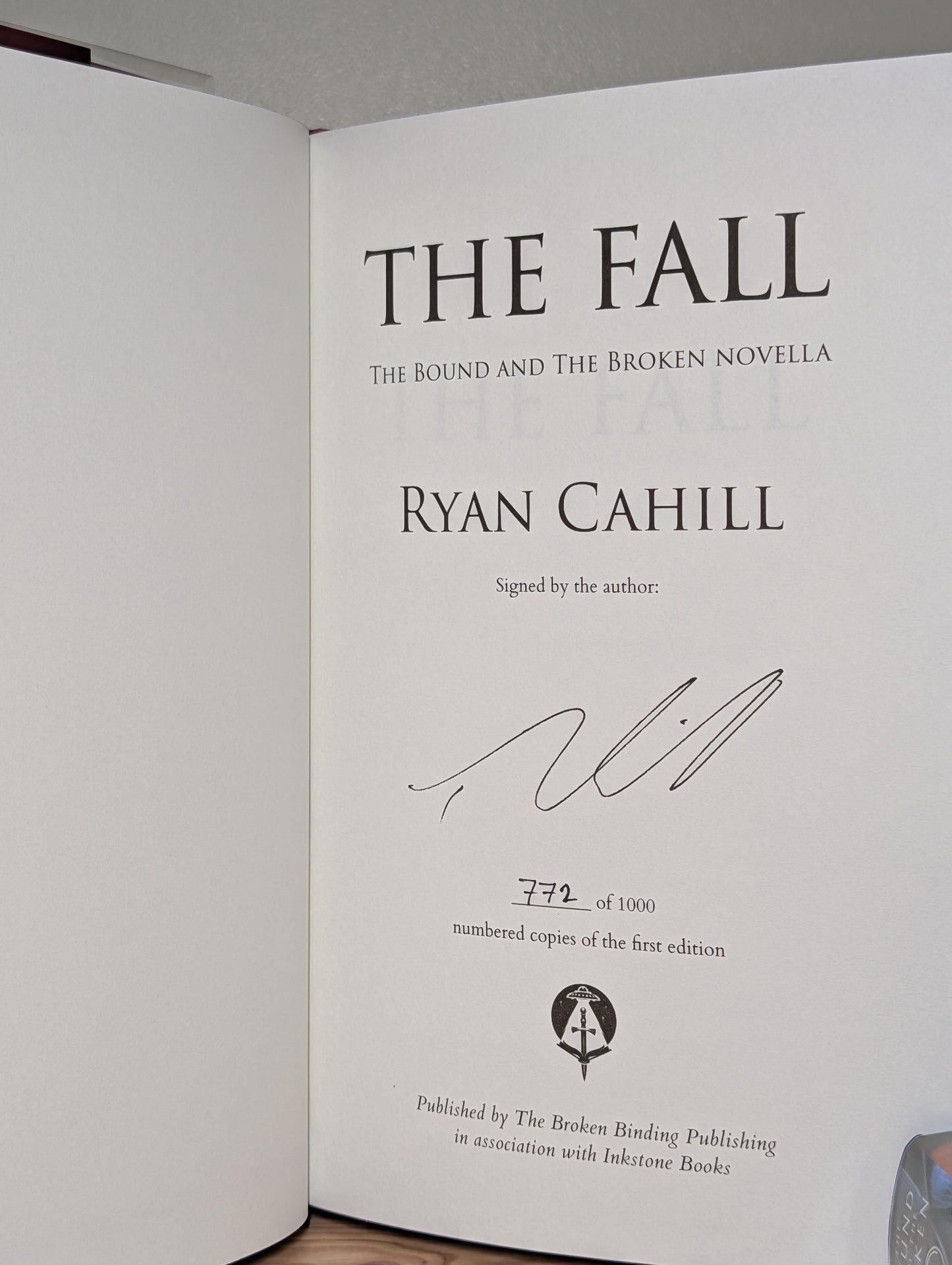 Of Blood And Fire and The Fall by Ryan Cahill (Signed Numbered Set with sprayed edges)