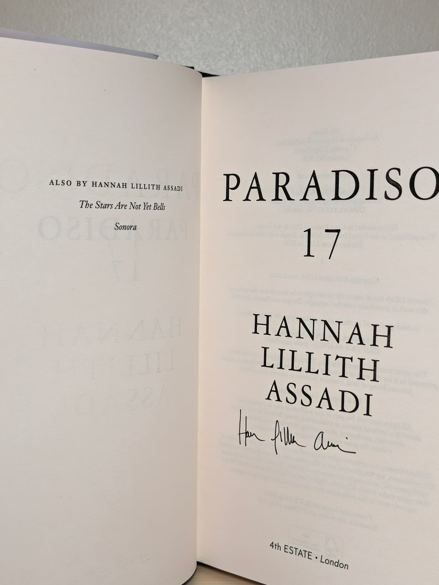 Paradiso 17 by Hannah Lillith Assadi (Signed First Edition)