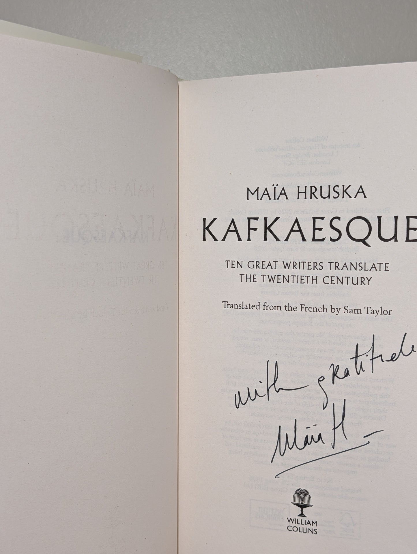 Kafkaesque by Maia Hruska (Signed First Edition)