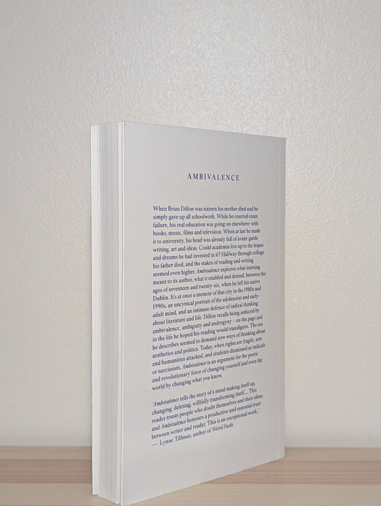 Ambivalence by Brian Dillon (Signed First Edition)