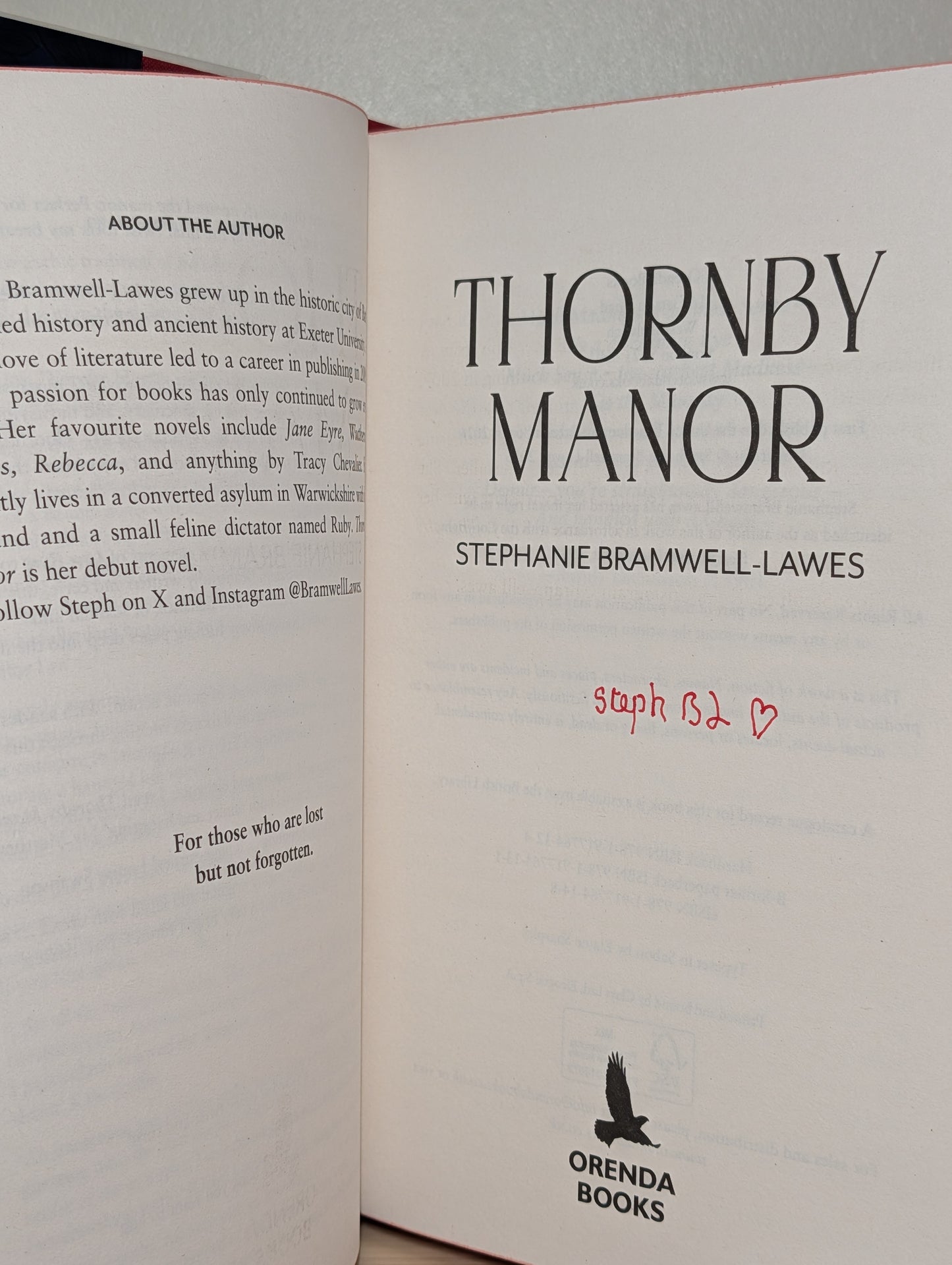 Thornby Manor by Stephanie Bramwell-Lawes (Signed with sprayed edges)