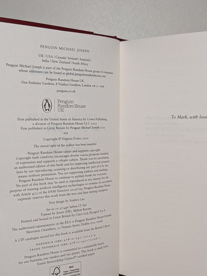 The Correspondent by Virginia Evans (Signed Dated Hardback Edition)