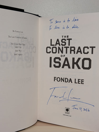 The Last Contract of Isako by Fonda Lee (Signed Lined First Edition)
