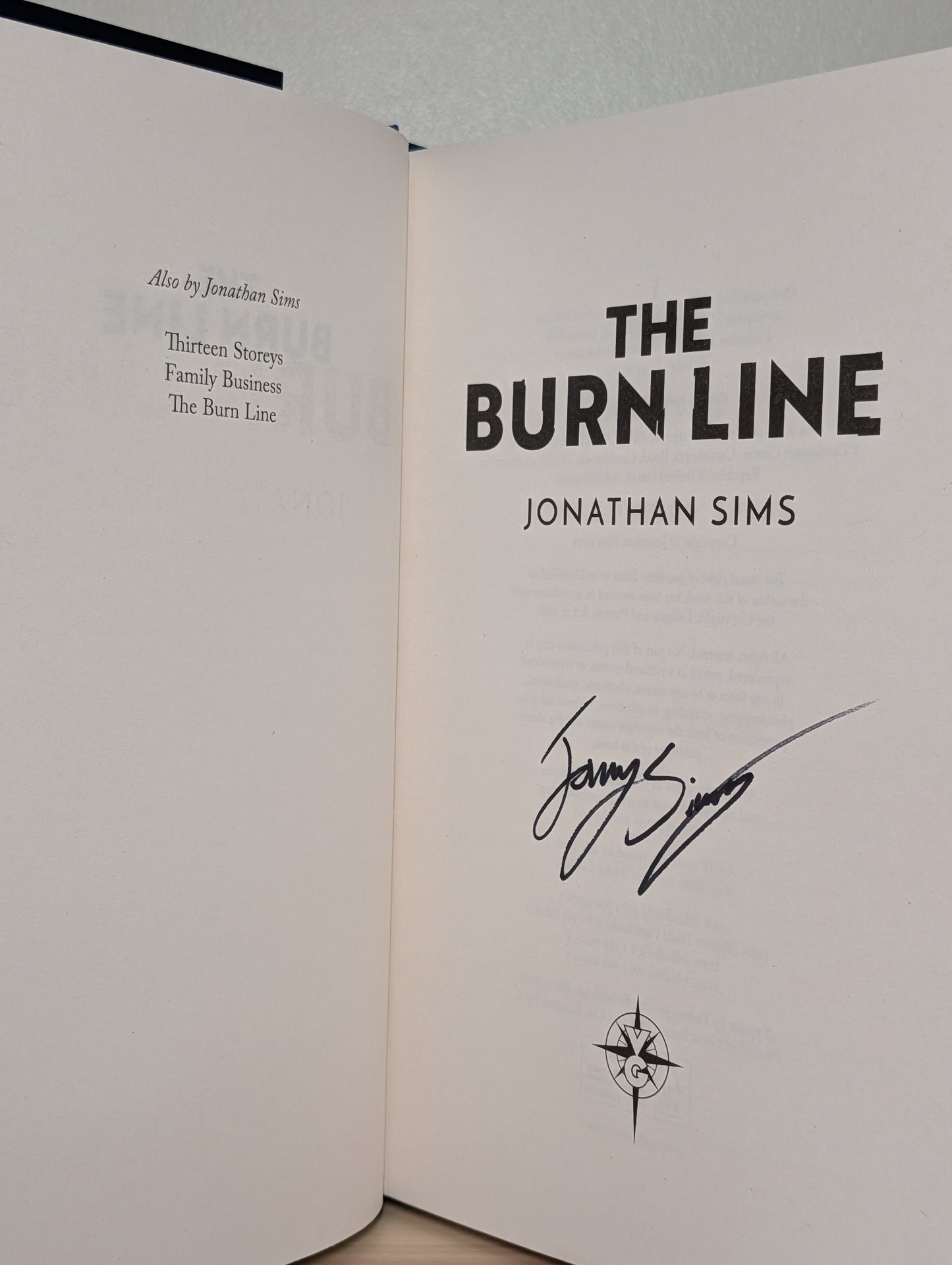 The Burn Line by Jonathan Sims (Signed First Edition)