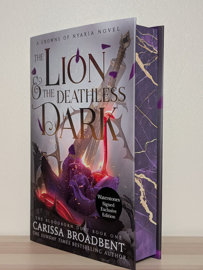 The Lion and the Deathless Dark by Carissa Broadbent (Signed First Edition with sprayed edges)