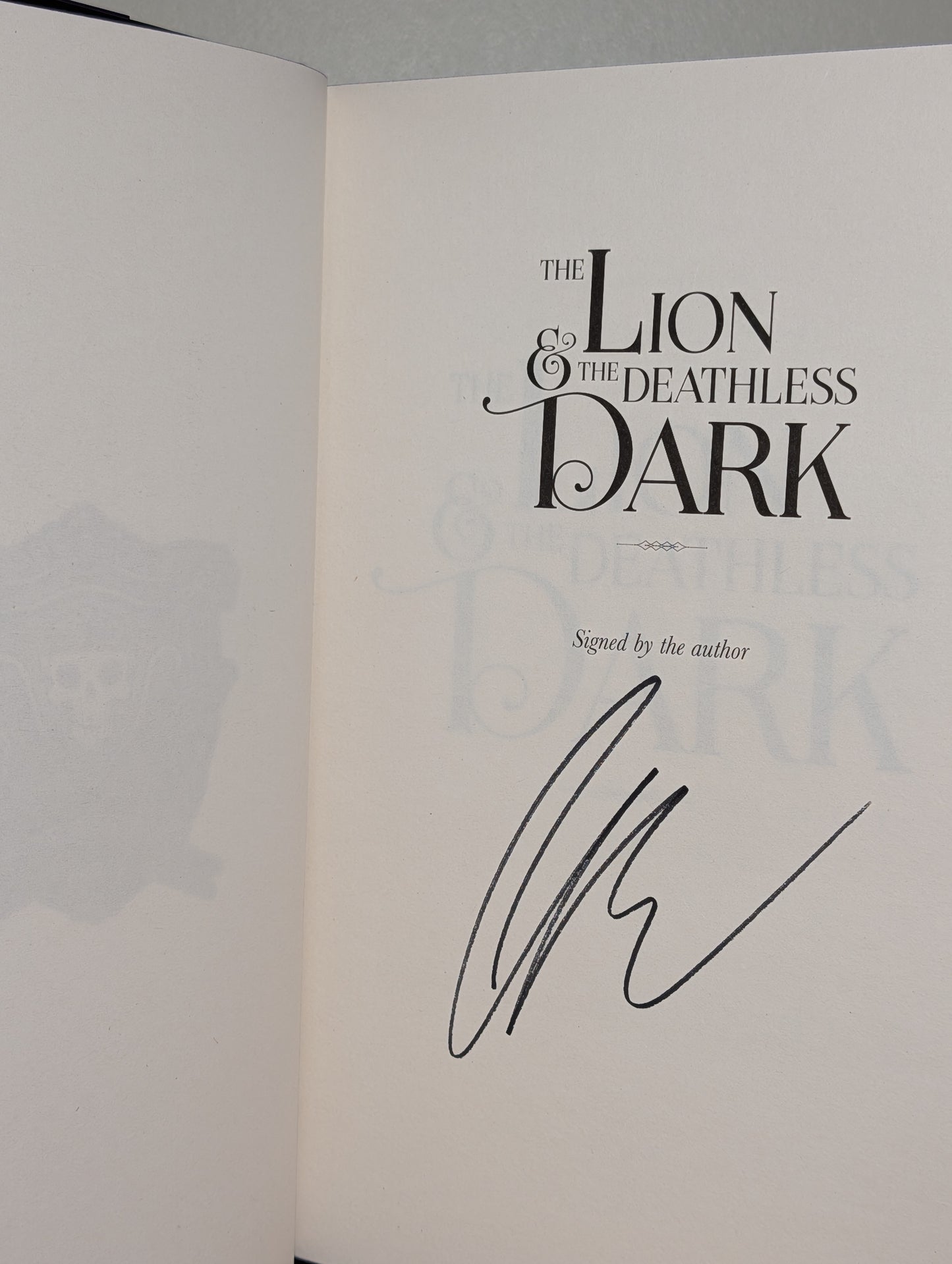 The Lion and the Deathless Dark by Carissa Broadbent (Signed First Edition with sprayed edges)