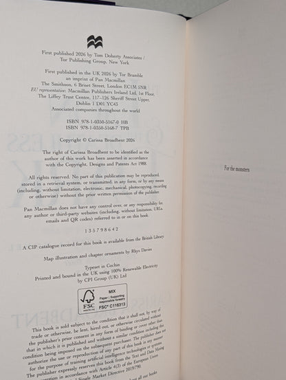 The Lion and the Deathless Dark by Carissa Broadbent (Signed First Edition with sprayed edges)