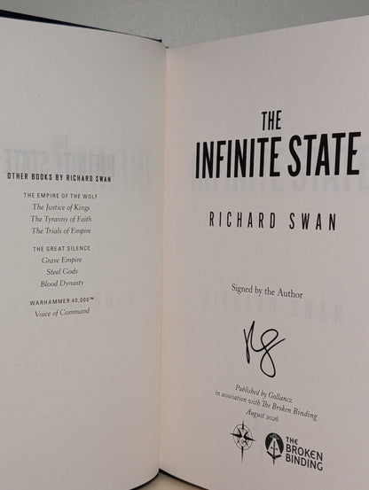 The Infinite State by Richard Swan (Signed First Edition with sprayed edges)