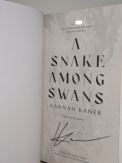 A Snake Among Swans by Hannah Kaner (Signed Numbered with sprayed edges)