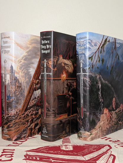 First Law: Blade Itself; Before They Are Hanged; Last Argument of Kings by Joe Abercrombie (Signed Deluxe Edition with sprayed edges)