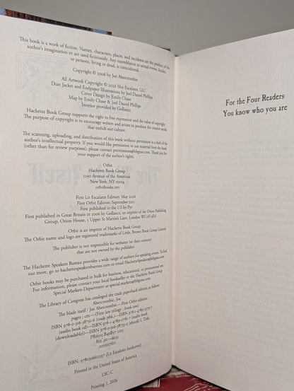 First Law: Blade Itself; Before They Are Hanged; Last Argument of Kings by Joe Abercrombie (Signed Deluxe Edition with sprayed edges)