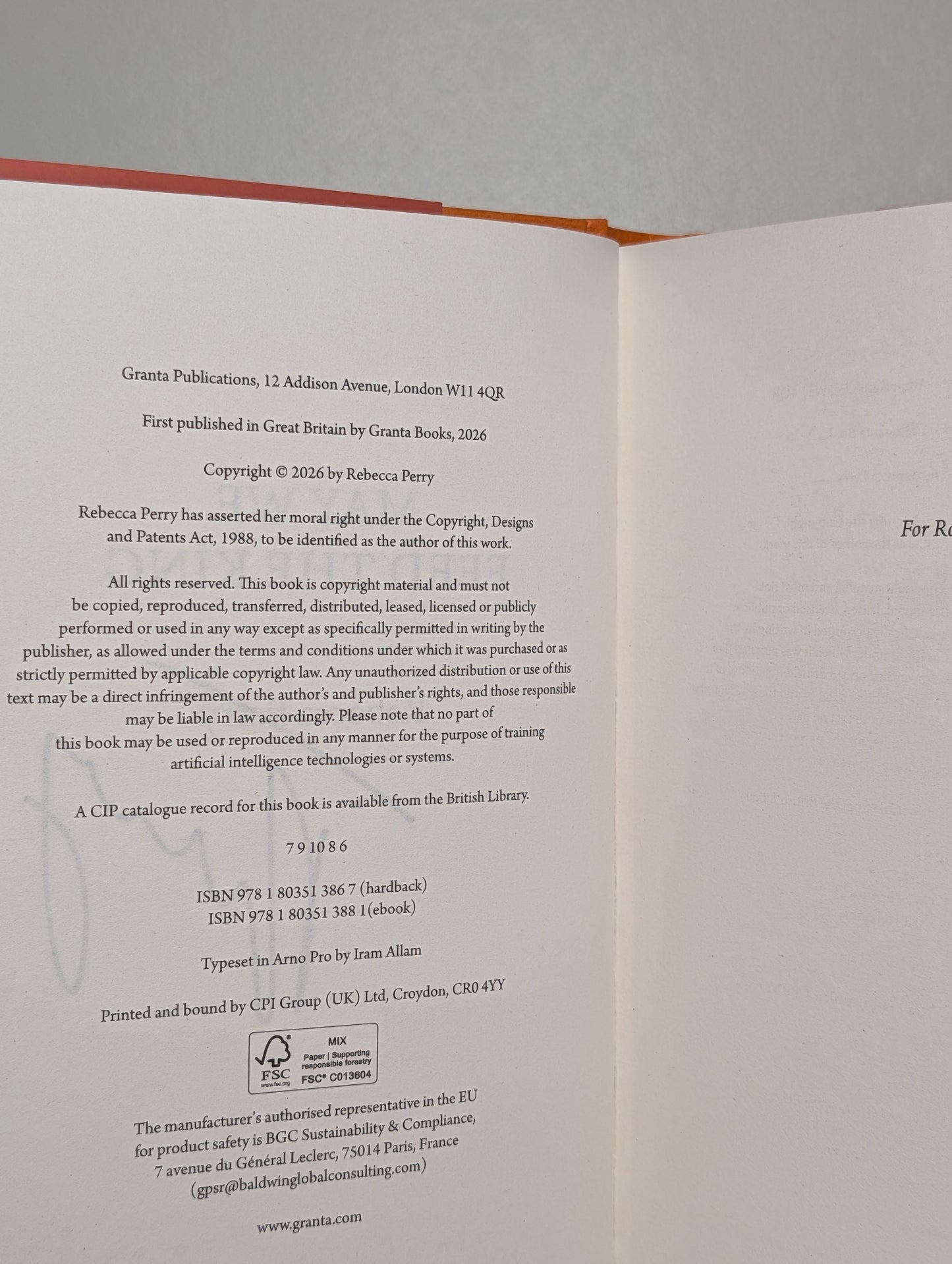 May We Feed the King by Rebecca Perry (Signed to Title Page)