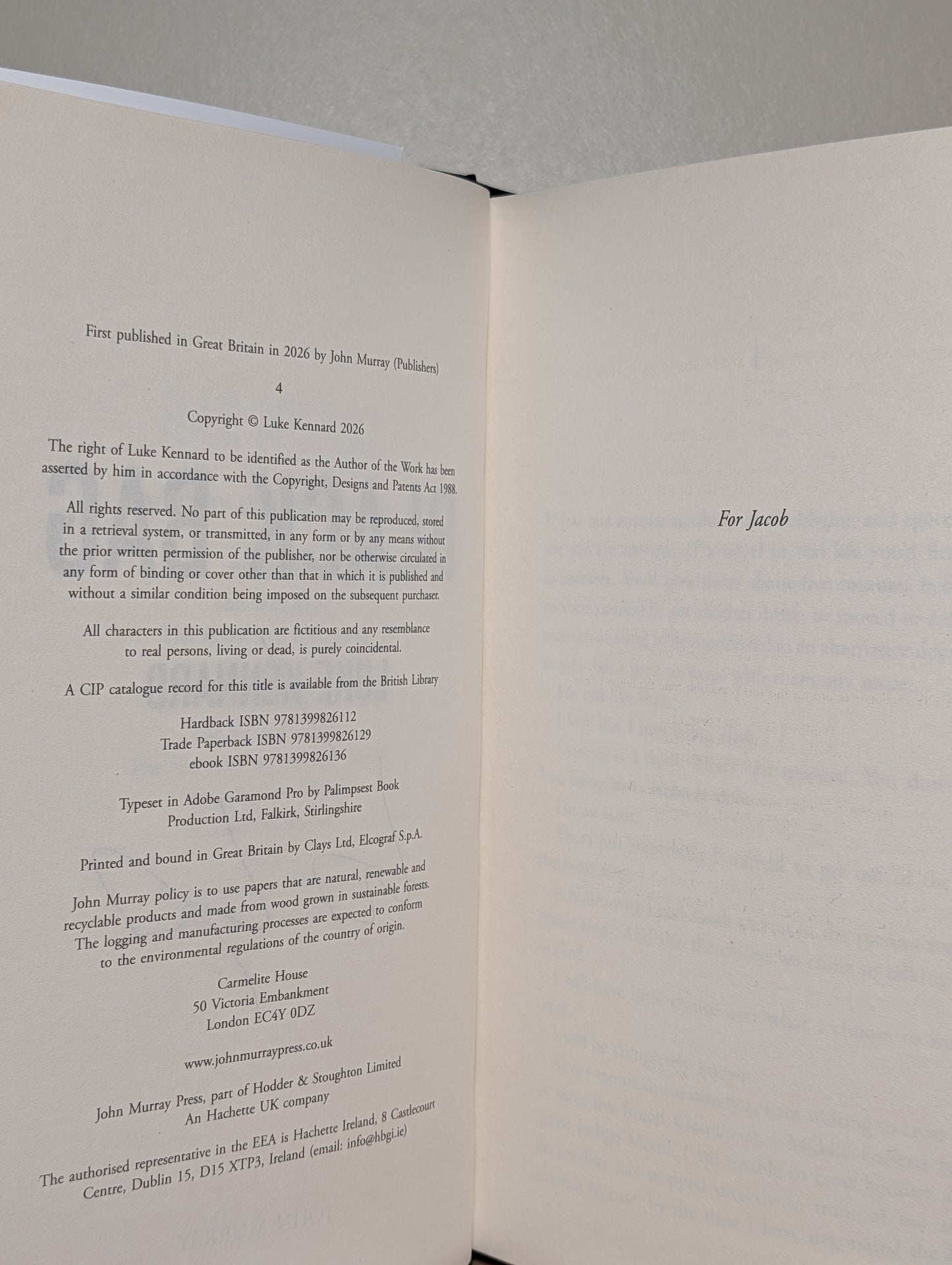 Black Bag by Luke Kennard (Signed Edition)