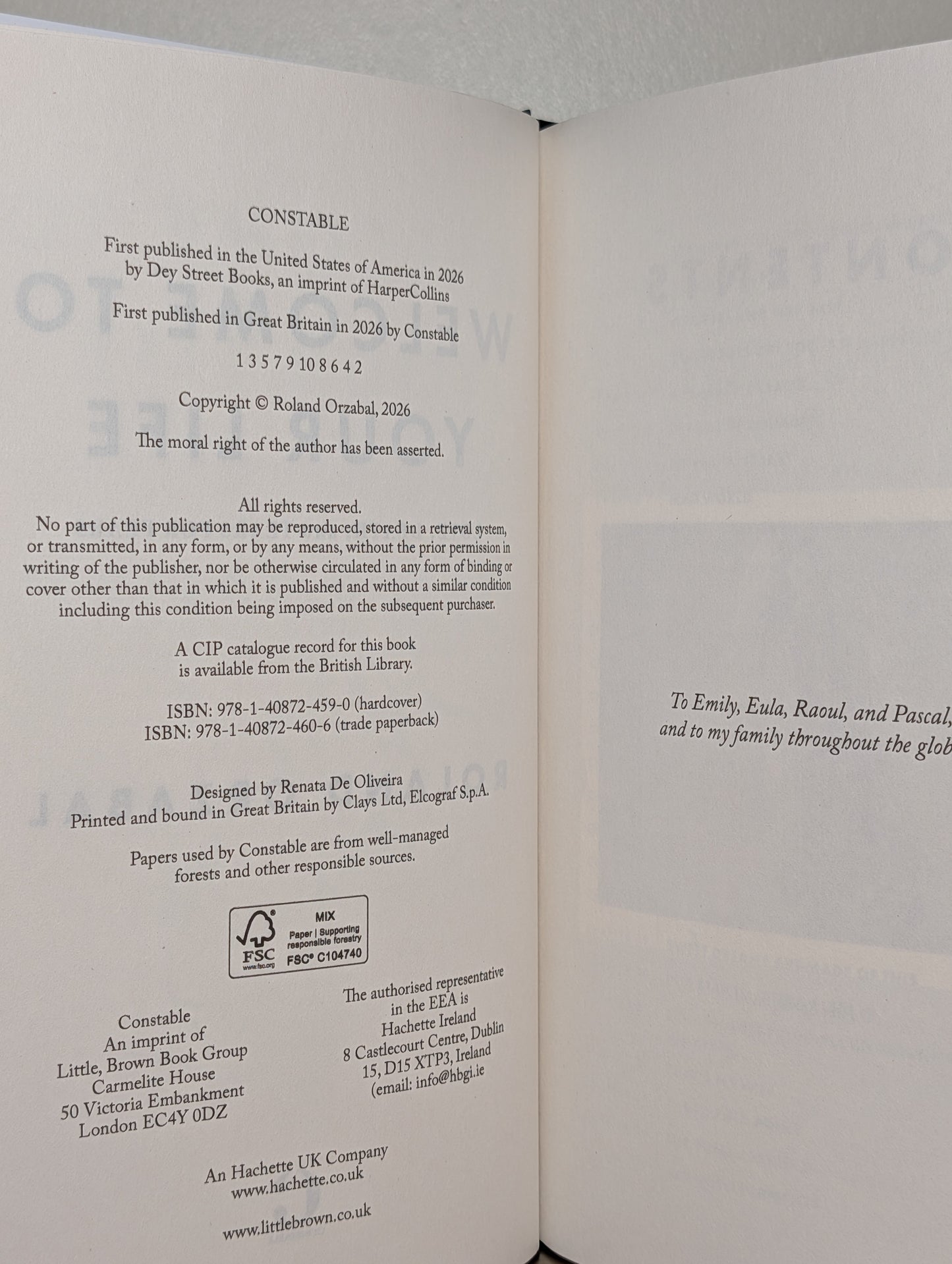 Welcome to Your Life by Roland Orzabal (Signed First Edition)