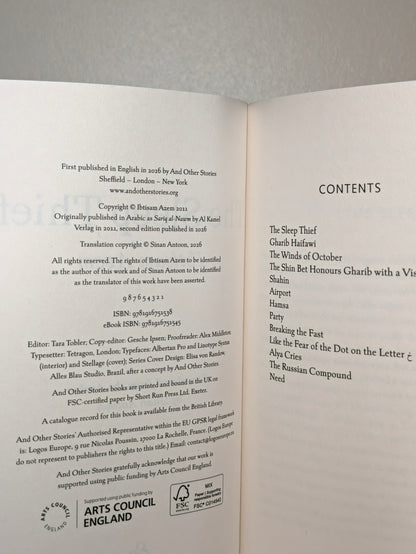The Sleep Thief by Ibtisam Azem (First Edition)