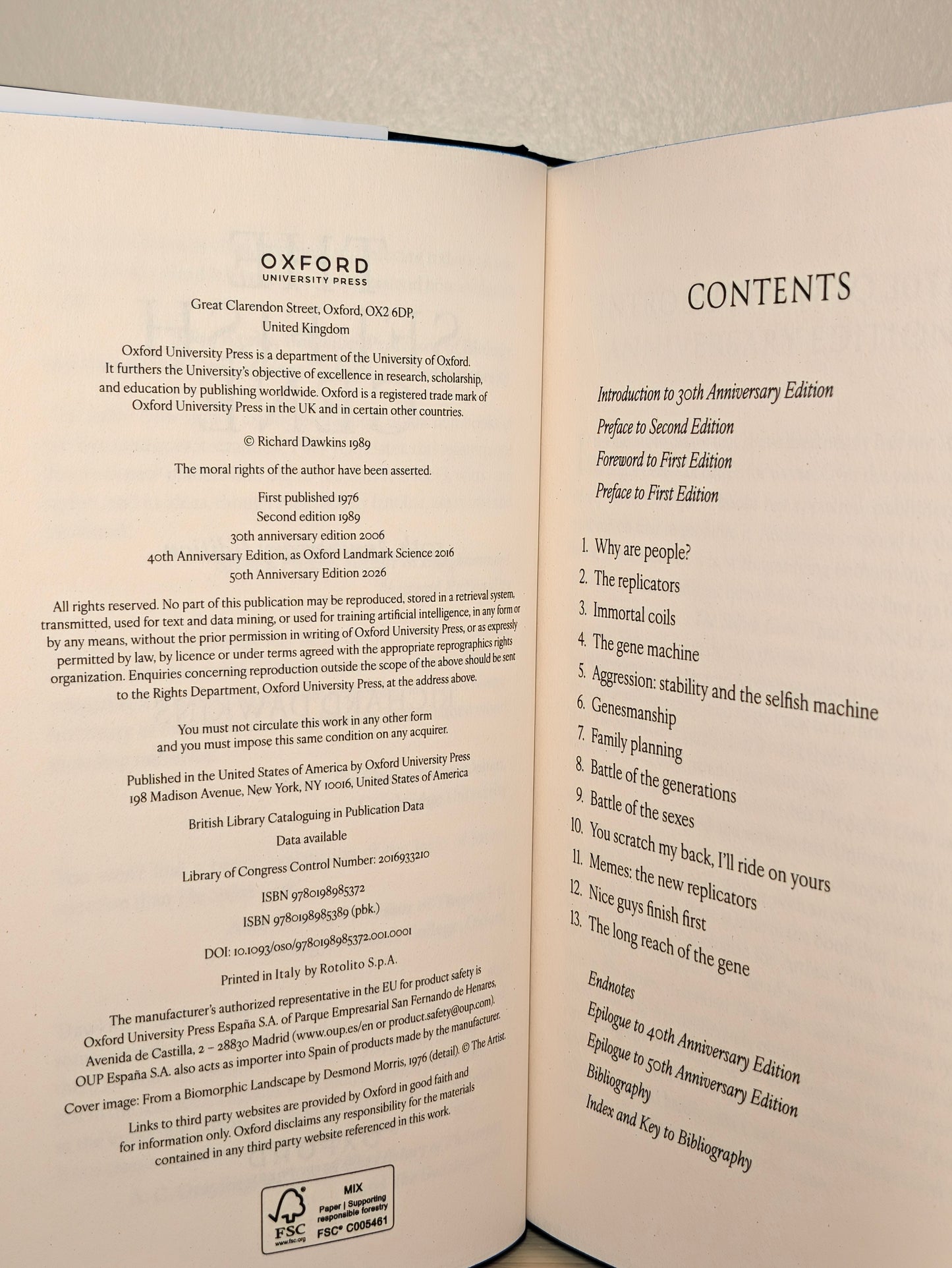 The Selfish Gene: 50th Anniversary Edition by Richard Dawkins