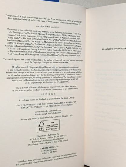 The Passing of the Dragon and Other Stories by Ken Liu (Signed First Edition)