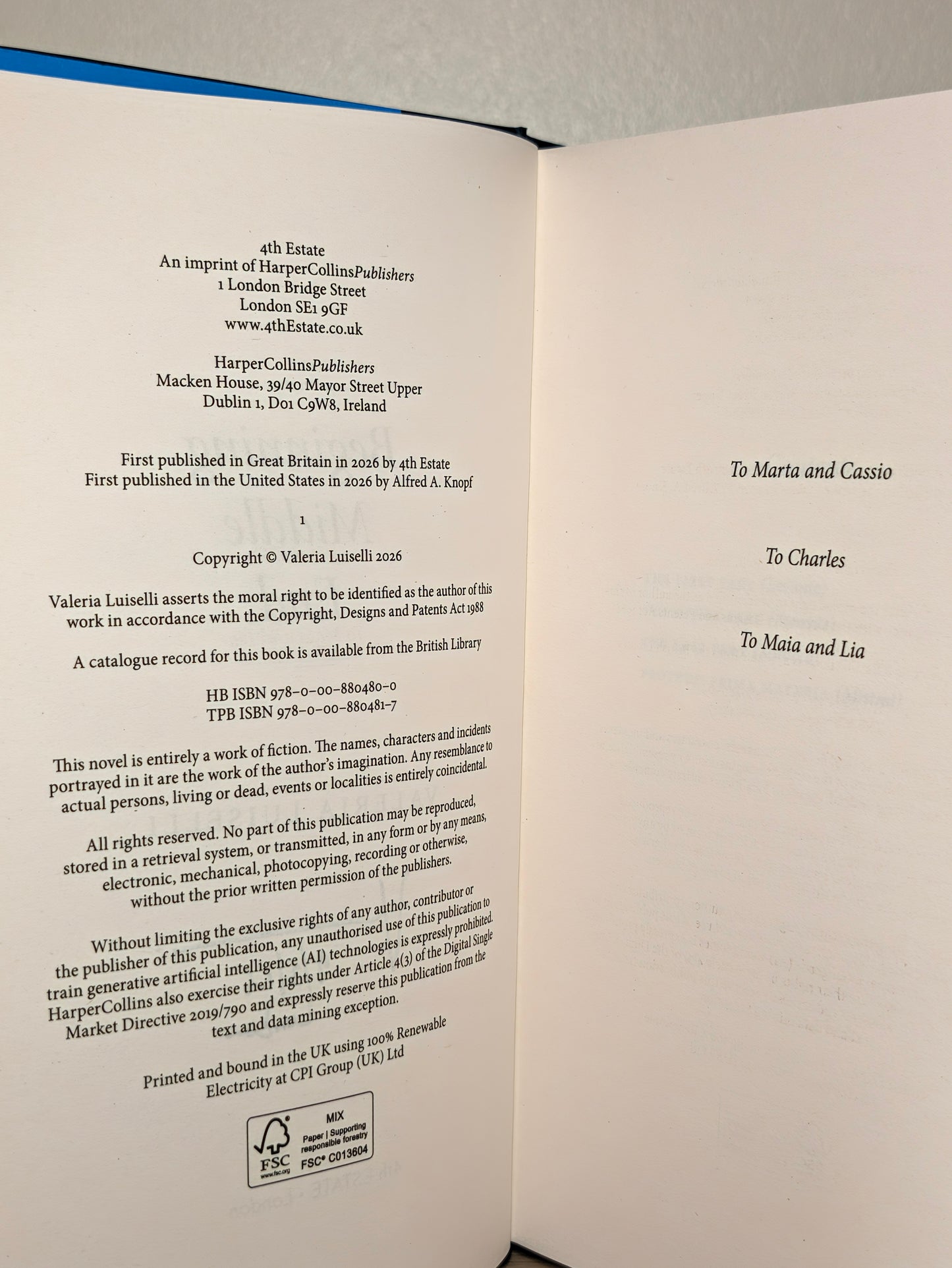Beginning Middle End by Valeria Luiselli (Signed Dated First Edition)