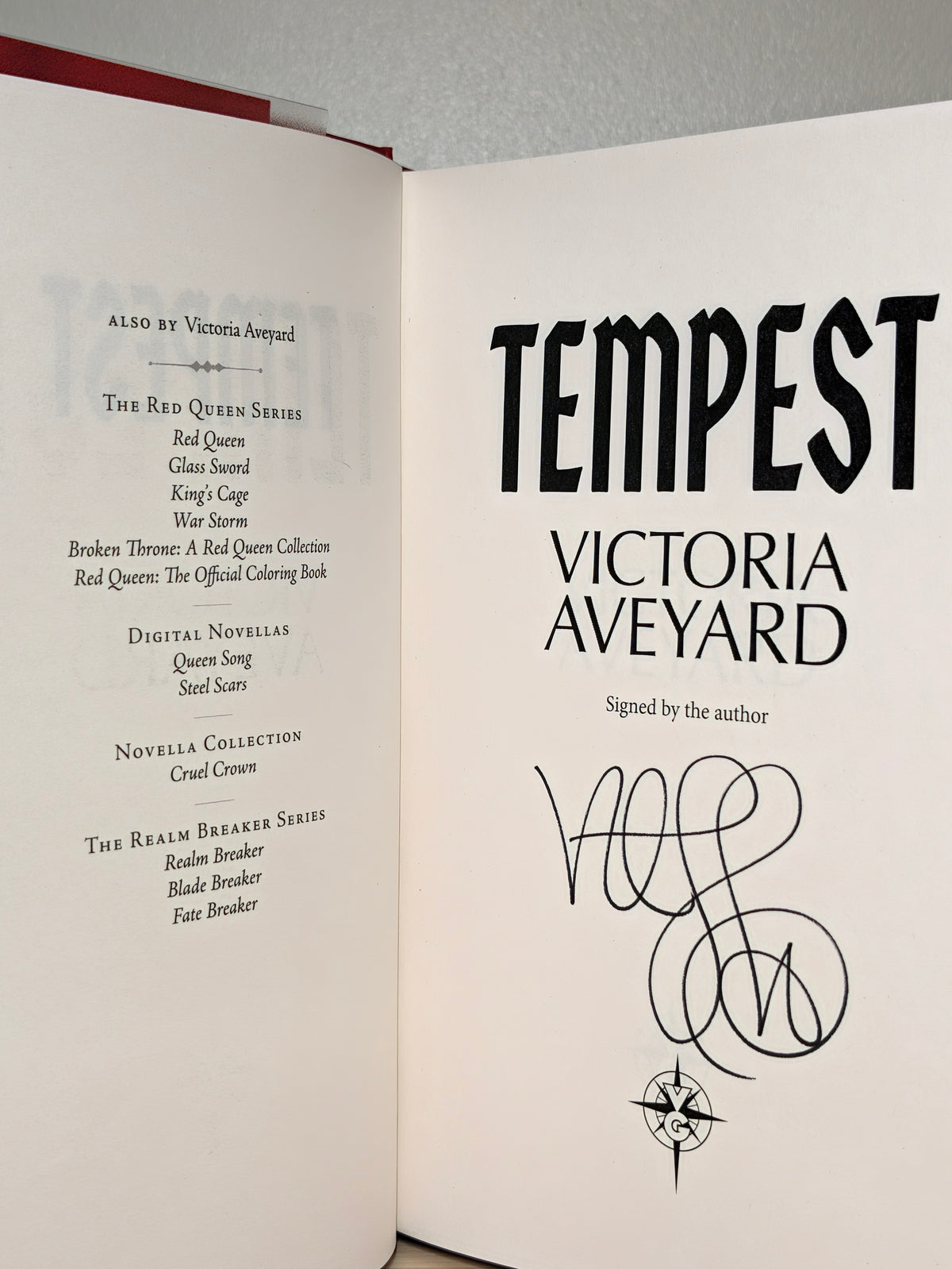 Tempest by Victoria Aveyard (Signed First Edition with sprayed edges) - Fialta Books