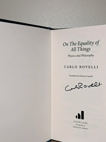 On the Equality of All Things by Carlo Rovelli (Signed First Edition)