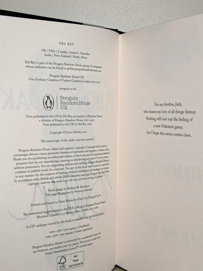 Turncloak by L. K. Steven (Signed First Edition with sprayed edges)